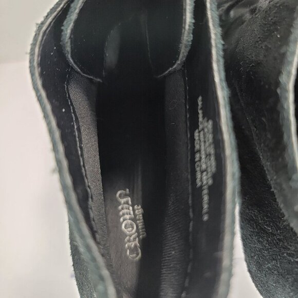 Crown Vintage Boots Womens 9.5 M Spark Black Leather Wedge Ankle Bootie Casual - Picture 10 of 12